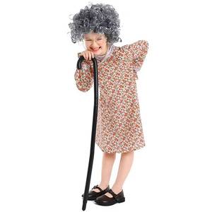 Disfraz de Abuelo para Niños, Pantalones a Cuadros, Sombrero, Gafas y Vestido Floral de Abuela, Disfraz para Actuaciones de TV y Cine para Niñas - Product Image 3