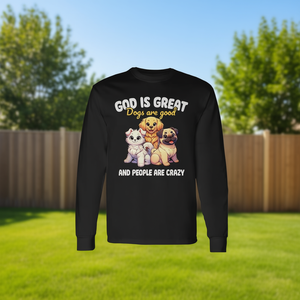 Faithful Paws Apparel God Is Great Dogs Are Good T-shirt à manches longues avec motif, taille S - Product Image 1