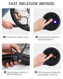 120PSI Smart électrique USB Rechargeable nouvelle pompe à vélo vtt vélo de route pneu Air cyclisme <span class=keywords><strong>gonfleur</strong></span> - Product Image 2