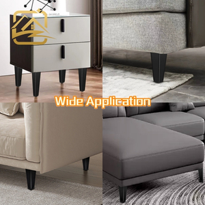 Precio de fábrica, patas de sofá metálicas tubulares cónicas oblicuas negras de 15 cm, patas de hierro duraderas para sofá cama y armario - Product Image 4