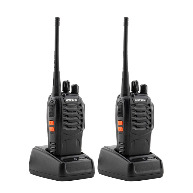 BF-888S Analog UHF Walkie Talkie PTT Phone 5W 16 Channels 1-3km Range Handheld Two-Way 400-470MHz Frequency 6800mAh Battery 175g