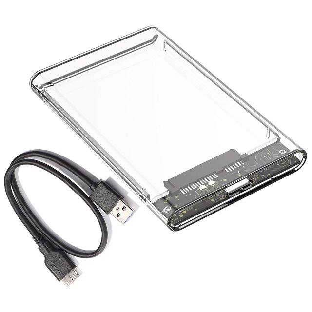 Transparent Plastic SATA TYPE C to USB3.0 3.1 Enclosure Hard Drive Case HDD External Case for Laptop Covers & Cases