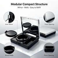Boîtier compact multifonctionnel vide pour surligneur, palette carrée pour fards à paupières, étui à blush en ABS