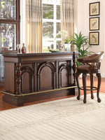 Table de bar en bois massif de style vintage américain et européen avec plateau en marbre pour la maison, le salon, l'îlot de cuisine, le comptoir, la réception