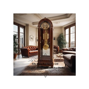 Orologio da Terra in Legno con Movimento Importato - Orologio <span class=keywords><strong>a</strong></span> <span class=keywords><strong>Pendolo</strong></span> Classico di Alta Qualità con Fasi Lunari per Arredamento e Misurazione del Tempo - Product Image 5