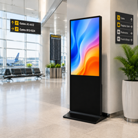 Afficheur publicitaire numérique sur pied avec écran tactile LCD 55 pouces, système CMS, Android 11, lecteur commercial intelligent pour intérieur