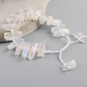 Có Thể Điều Chỉnh Đá Quý Vòng Đeo Tay Tinh Thể Tự Nhiên Điểm Vòng Đeo Tay Aura Thạch Anh - Product Image 2