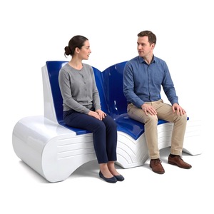 Banc de patio en forme de livre, siège lounge extérieur, assise moderne pour cour, couleur personnalisée, mobilier pour espaces publics - Product Image 2