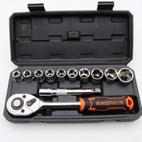 Juego de Llaves de Trinquete de Acero con Alto Contenido de Carbono de 12 Piezas, Opción OEM de 1 Año para Reparación de Automóviles y Motocicletas, Herramienta Combinada con Llaves Hexagonales