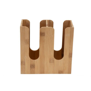 2-delige bamboe koffiekopjes opbergorganizer met 2 compartimenten, bekerdispenser, gepersonaliseerd logo, cadeauverpakking - Product Image 4