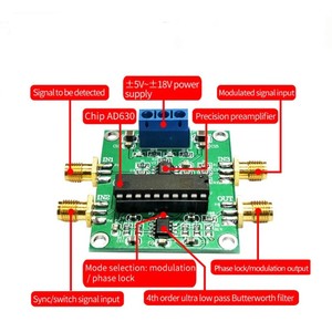 Placa Amplificadora de Bloqueo AD630 LIA, Módulo Modulador Balanceado, Detección Sensible a la Fase, Acondicionamiento de Señales Débiles B429 - Product Image 6