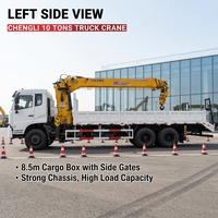 Grue mobile sur camion CLW 10 tonnes à moment de charge élevé, moteur Yuchai 6x4 260 CV, hauteur de levage 20,8 m pour composants hydrauliques