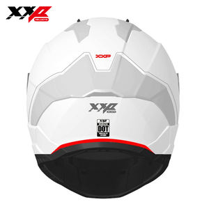 Casques de moto intégraux avec grand spoiler, double visière, boucle à dégagement rapide, taille S-XXL, XXP VINDICATOR SOLID Blanc DOT ABS - Product Image 4