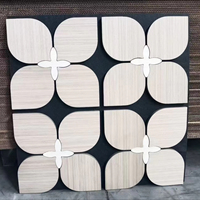 Panneau acoustique en MDF avec placage bois, panneau mural insonorisant 3D, décoration sculpturale en fibre PET pour hôtel, studio d'enregistrement, bureau