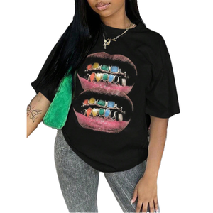 Camisetas de algodón de alta calidad para mujer, Camisetas estampadas con patrón divertido multiusos a la moda de verano - Product Image 3