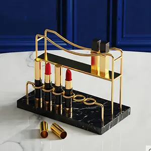 Standing Type Natural Stone Marble Make Up Stand Lipstick Storage Stand