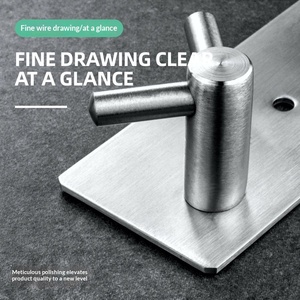 <span class=keywords><strong>Porte</strong></span>-<span class=keywords><strong>manteau</strong></span> mural <span class=keywords><strong>sans</strong></span> perçage en acier inoxydable 304 brossé pour salle de bain et cuisine, idéal pour <span class=keywords><strong>porte</strong></span> de toilettes - Product Image 4