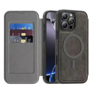 Kinh Doanh Flap Da Trường Hợp Ví Trường Hợp Điện Thoại Cho Iphone 17 16 15 14 13 Pro Max Trong Kho Cho Iphone 15 Pro Max Mạnh Mẽ Từ Tính - Product Image 5