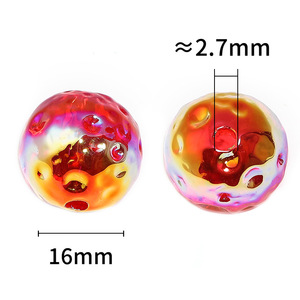 Acrylic <b>Loose</b> <b>Beads</b> 16MM UV Plated Moon Sphere Acrylic <b>Loose</b> <b>Beads</b> for Jewelry Making - Product Image 4