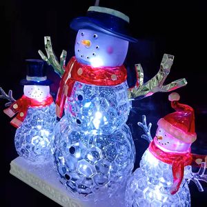 Decoración navideña <span class=keywords><strong>de</strong></span> la mejor calidad, LED acrílico, tres muñeco <span class=keywords><strong>de</strong></span> nieve con música y luz led para decoración <span class=keywords><strong>de</strong></span> escritorio - Product Image 4