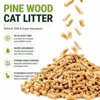 Litière pour chat en granulés de bois de pin biodégradable naturel, faible teneur en poussière, contrôle des odeurs, écologique, service OEM