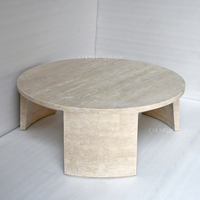Table basse de salon en travertin moderne américain, beige, durable, pour hôtels et villas, personnalisable, vente directe d'usine