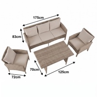 Nouvelle tendance de la mode : mobilier d'extérieur, ensemble de canapés de luxe pour jardin, ensemble de meubles de patio.