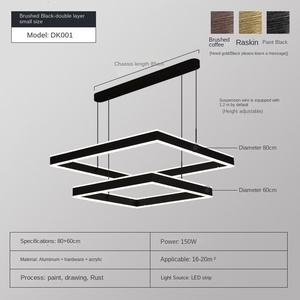 Fashionable Personality White Ring Pendant Wire Bedroom Chandelier Art Premium Sense Villa Living Room LED Pendant Light - Product Image 2