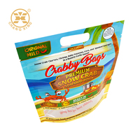 Sachet Doypack à fermeture éclair avec poignée pour emballage de chips, pizzas et snacks, en BOPP/AL/PE