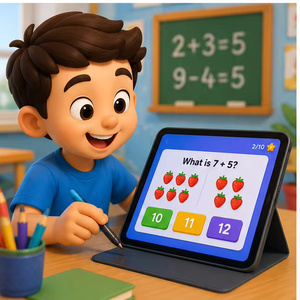 Aplicación educativa para niños con juegos de matemáticas interactivos y seguimiento del progreso para tabletas - Product Image 1