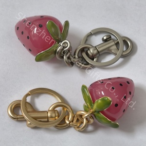 High Quality Creative Fruit Series Cute Car Strawberry Bag Pendant Women's <b>Key</b> <b>Ring</b> Strawberry <b>Key</b> Chain - Product Image 3