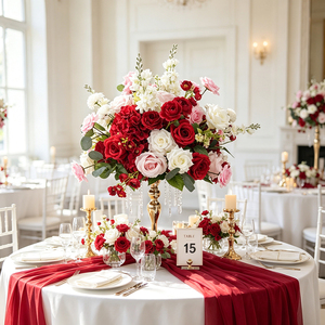 DKB Customization Luxury <b>Artificial</b> <b>Flower</b> Ball Silk Rose Arrangement Large Wedding Banquet Centerpieces & Table Decoration - Product Image 1
