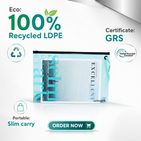 Sacs à fermeture éclair en plastique givré CPE recyclé certifié GRS, écologiques, personnalisés avec logo pour vêtements, t-shirts, robes