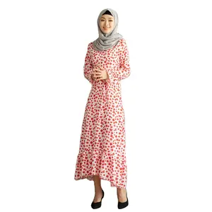 Boutique Floral Floral Long Sleeve Dress For Women Flower Long Top Suppliers Muslim Long Dresses