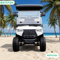 Carrito de Golf para 4 Personas con Asientos Acolchados, Fácil Control, Estable en Terreno Irregular, Carrito de Golf Resistente para Resorts y Caminos No Públicos, con Certificación DOT y CE