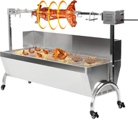 Rôtissoire à charbon de bois pour cuisine extérieure, hauteur réglable, portable, pour porc, agneau, poulet