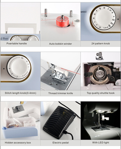 Mini Machine à coudre électrique portative Machine à coudre à point de verrouillage à aiguille unique domestique - Product Image 2