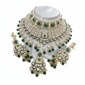 PADMAWATI Brand High Quality Trendy <b>Gold</b> Plated Kundan Pearl Necklace Earring <b>Set</b> Latest Designed Customized Women Wedding Party - Product Image 2