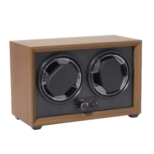 Classic Walnut Wood Double Watch Winder 2 Slots with 5 Rotation Modes Ready to Ship Case for Luxury Watches WCA Certified Case - Product Image 4