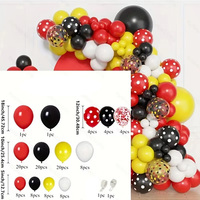 Ensemble de chaînes de ballons en latex rouge et noir de 12 pouces pour la décoration de fête