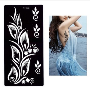 Reutilizable cara cuerpo pintura tatuaje plantilla pegatina temporal aerógrafo geométrico Floral <span class=keywords><strong>flor</strong></span> dedo mano tatuaje pegatina - Product Image 4