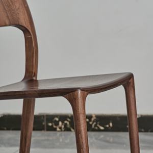 Sillas Nórdicas con Respaldo, Sillas Casuales de Madera de Nogal Negro, Sillas Pequeñas y Sencillas para el Hogar, Sillas de Madera para Cocina, Comedor, Sillón para Hotel/Restaurante - Product Image 5