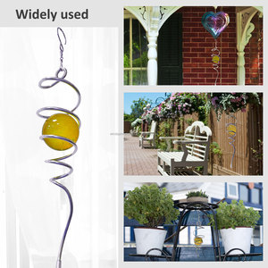 Regalo squisito in acciaio inossidabile wind spinner Garden Home Feng Shui Decoration Metal craft-spirale w/yellow gazing ball - Product Image 6