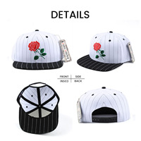 Casquette Snapback de Haute Qualité à 6 Panneaux avec Patch Brodé, Visière Plate Bicolore, Style Basketball Hip Hop, Rayée