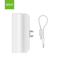 Mini batteries externes portables en gros, type C, câble intégré, affichage LED, chargeur de batterie, mini batterie externe personnalisée 5000 mAh