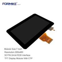 Modul LCM LCD TFT Formike 7 Inci 800x480 Sentuh Kapasitif 50Pin FPC LED Backlight Otomotif Medis Industri HMI Instrumen