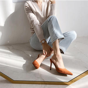 รองเท้าส้นสูงเซ็กซี่สไตล์คลับ คอลเลคชั่นใหม่ ฤดูใบไม้ผลิ 2025 รองเท้าสวมแบบสลิปออนสำหรับผู้หญิง หนังกลับ ส้นเข็ม ปลายแหลม แฟชั่นสไตล์เกาหลี - Product Image 3