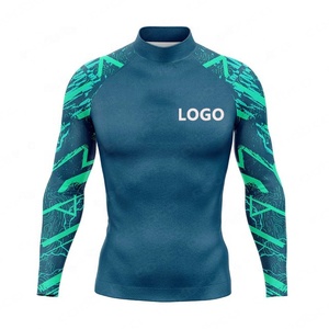 Custom Printed Men's Rash Guard Long Sleeve <strong>Compression</strong> <strong>Shirts</strong> Polyester UPF50+ Swim Surfing Rash Guard <strong>Shirts</strong> - Product Image 4