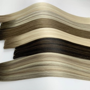 Extensions de <span class=keywords><strong>cheveux</strong></span> humains Tophelle Russie de bonne qualité, fabriquées à la machine Double Draw, 28 pouces, Volume Genius Weft - Product Image 3