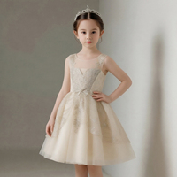 Robes de demoiselles d'honneur pour mariage, col rond, sans manches, pour fêtes d'été, remises de diplômes, anniversaires, pour enfants, ODM, coupe trapèze, longueur genou